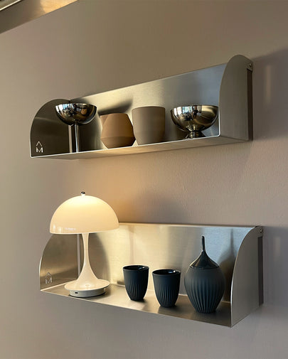 2er Set Edelstahlregale (Ablage-Tiefe 13 cm)