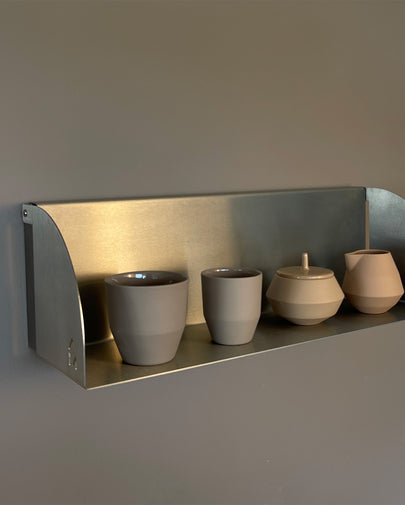 2er Set Edelstahlregale (Ablage-Tiefe 13 cm)