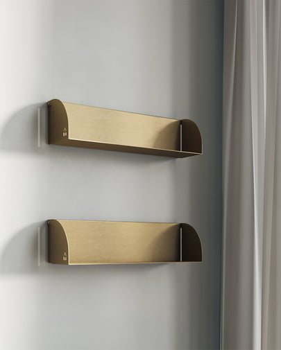 2er Set Wandregale aus Aluminium (Ablage-Tiefe 13 cm)