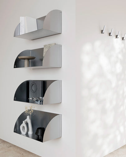 Set of 4 stainless steel shelves (30 cm shelf depth)
