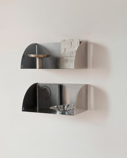 Set of 2 stainless steel shelves (30 cm depth)