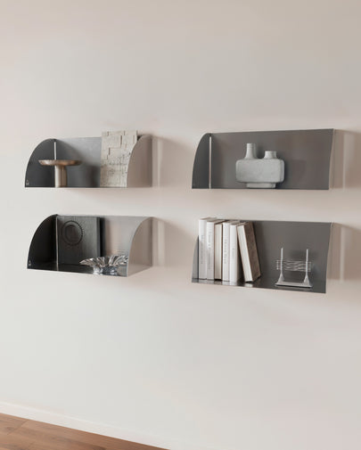 Set of 4 stainless steel shelves (30 cm shelf depth)