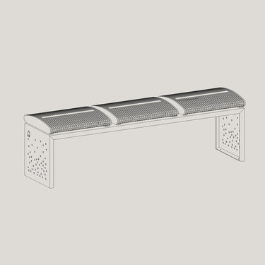 Metall Sitzbank BENDY LINE S-3 - ARTIG METALL