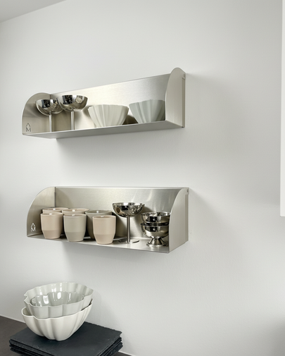 2-piece set stainless steel shelves (shelf depth 13 cm)